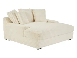 Chaise-longue 2 lugares em veludo canelado grosso bege ESARTO de Pascal Morabito