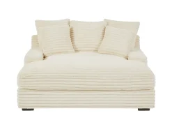 Chaise-longue 2 lugares em veludo canelado grosso bege ESARTO de Pascal Morabito
