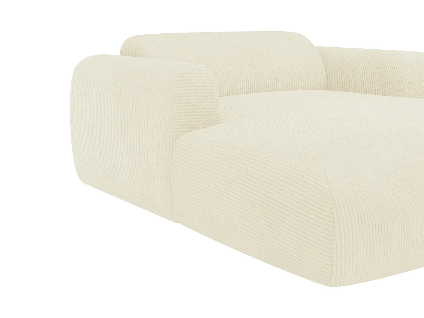 Chaise-longue 2 lugares veludo canelado branco-sujo POGNI de Maison Céphy
