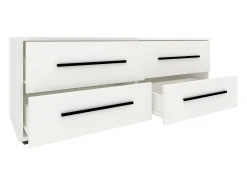 Cômoda TV haaus Siena, 4 gavetas, branco, 120 x 35 x 45 cm