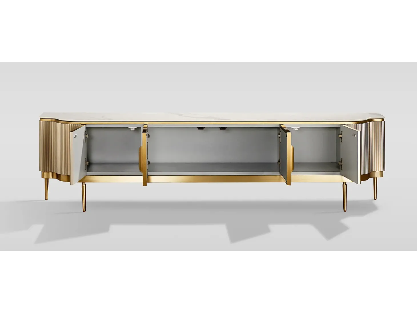 Cómoda 200x52x40 cm dourada estilosa st905