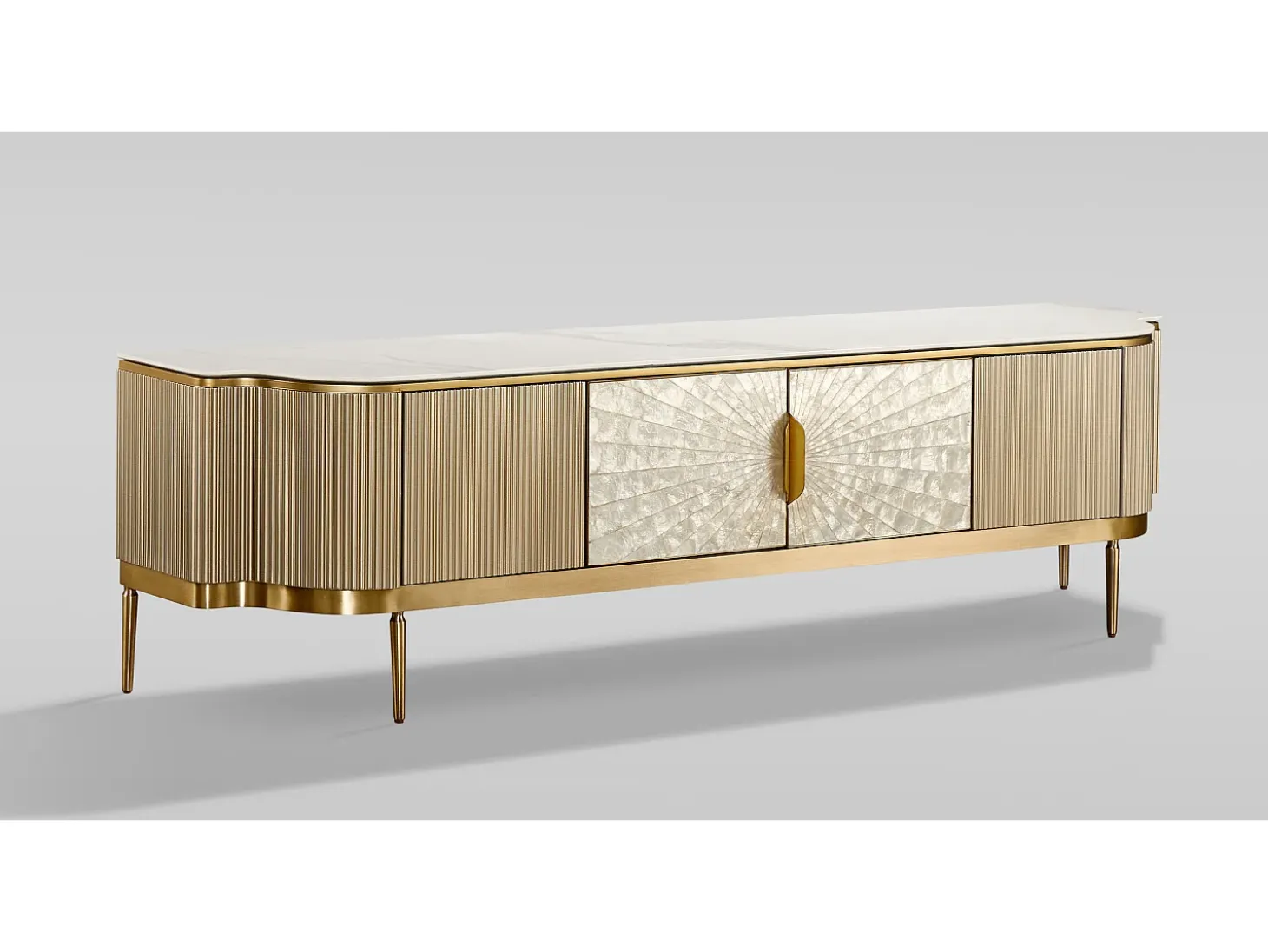 Cómoda 200x52x40 cm dourada estilosa st905