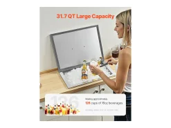 Cofre Térmico de Encastrar em Aço Inoxidável SucceBuy, 50,8 x 35,5 x 30,6 cm, Caixa de Gelo Comercial para Exterior de 30 L para Vinho e Cerveja Gelados