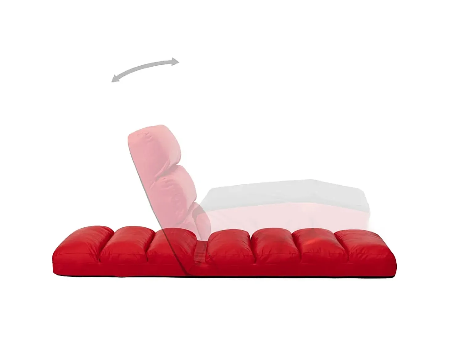 Colchão dobrável couro artificial vermelho PT775163