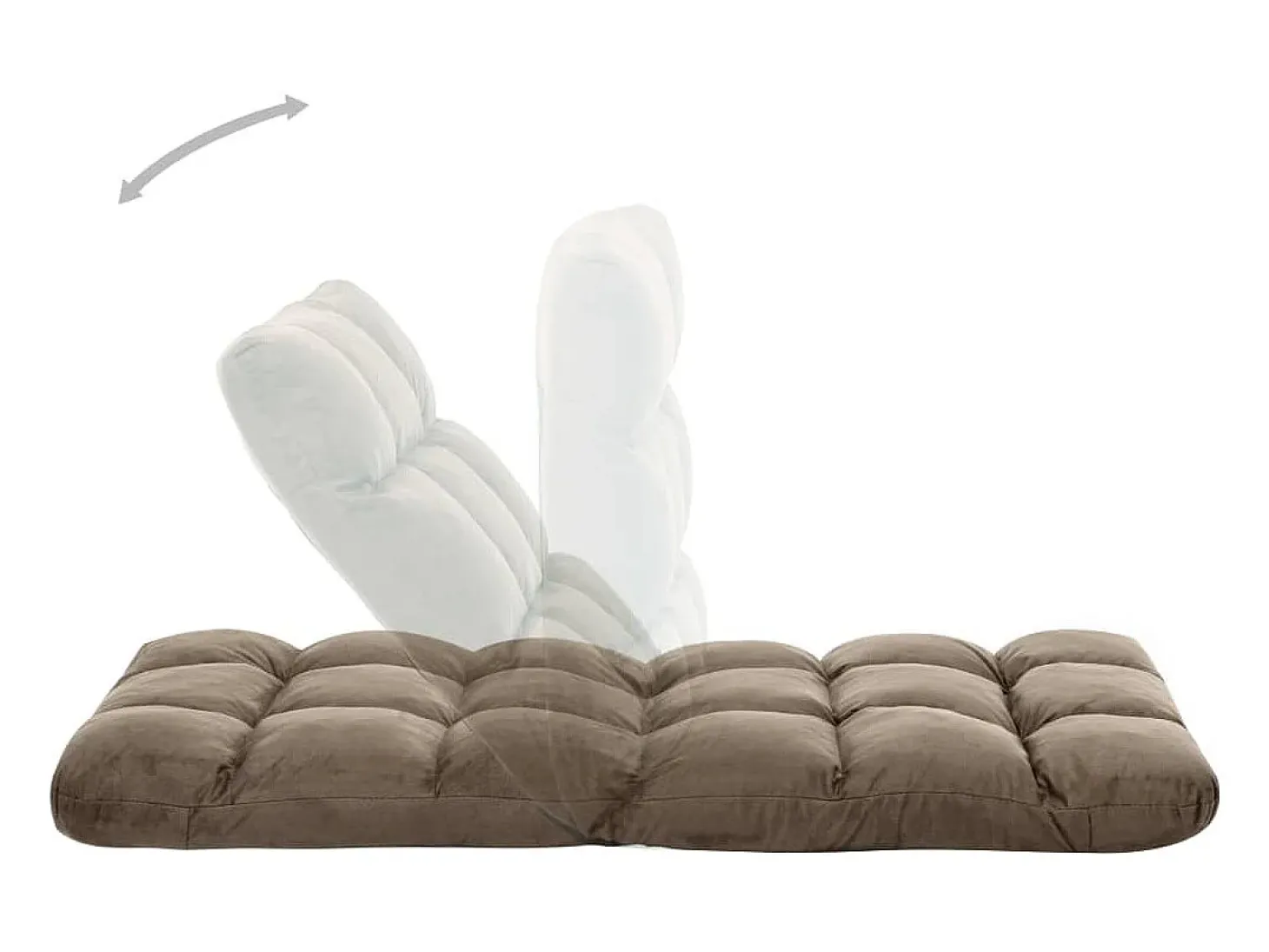 Colchão dobrável microfibra cinzento-acastanhado