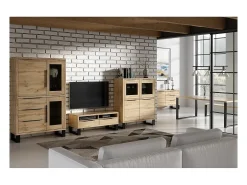 Coleção de aparadores design MILO. Cor de carvalho. Móvel ideal para a sua sala de jantar.