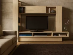 Compacto Media e Estante Wood (carvalho)