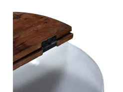 Conj. mesas centro 2 pcs madeira reciclada branco forma tigela