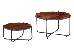 Conj. mesas de centro 2 pcs madeira de sheesham maciça 60x35 cm PT762396