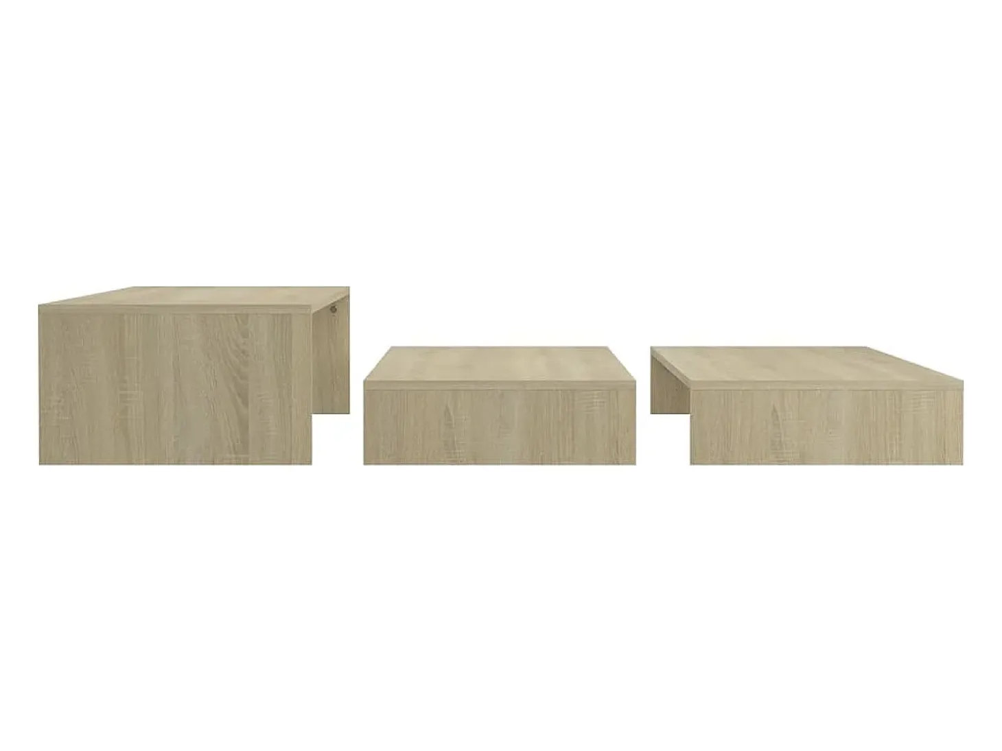 Conj. mesas de centro 100x100x26.5 cm contrapl. carvalho sonoma