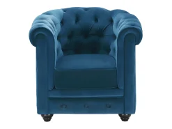 Conjunto 2 poltronas CHESTERFIELD em veludo azul esverdeado