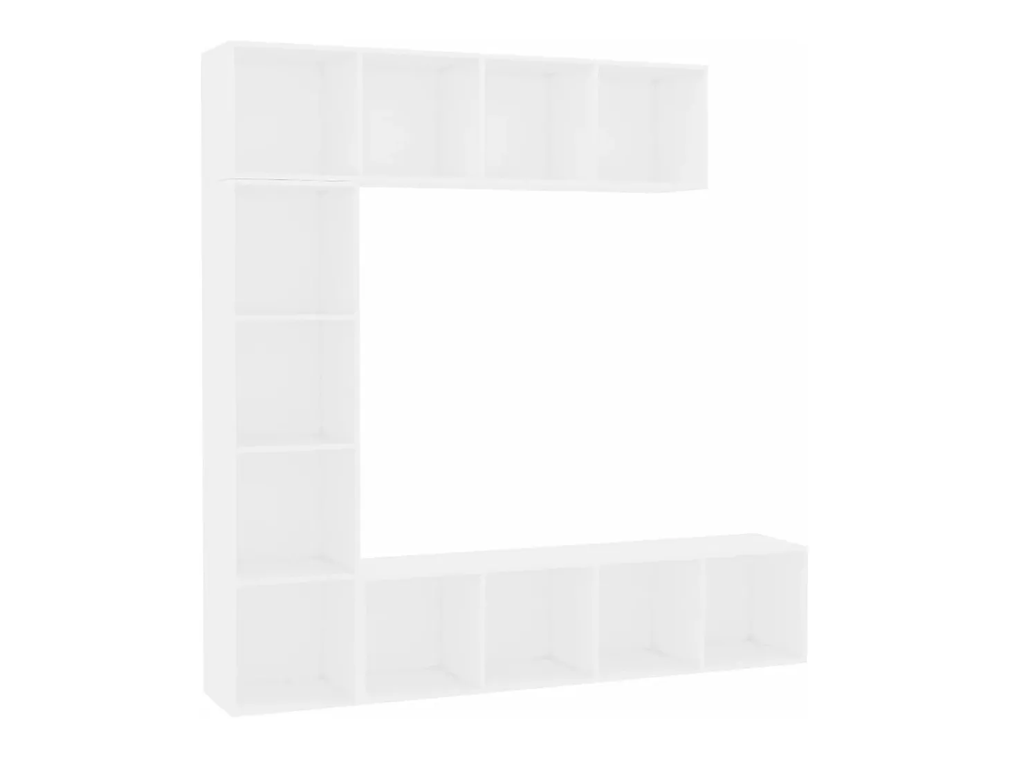 Conjunto armário de TV/estante 3 pcs 180x30x180 cm branco PT844326