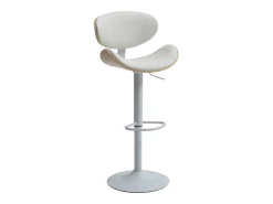 Conjunto de 2 bancos altos pele sintética, altura regulável, natural e branco - MONTENEGRO