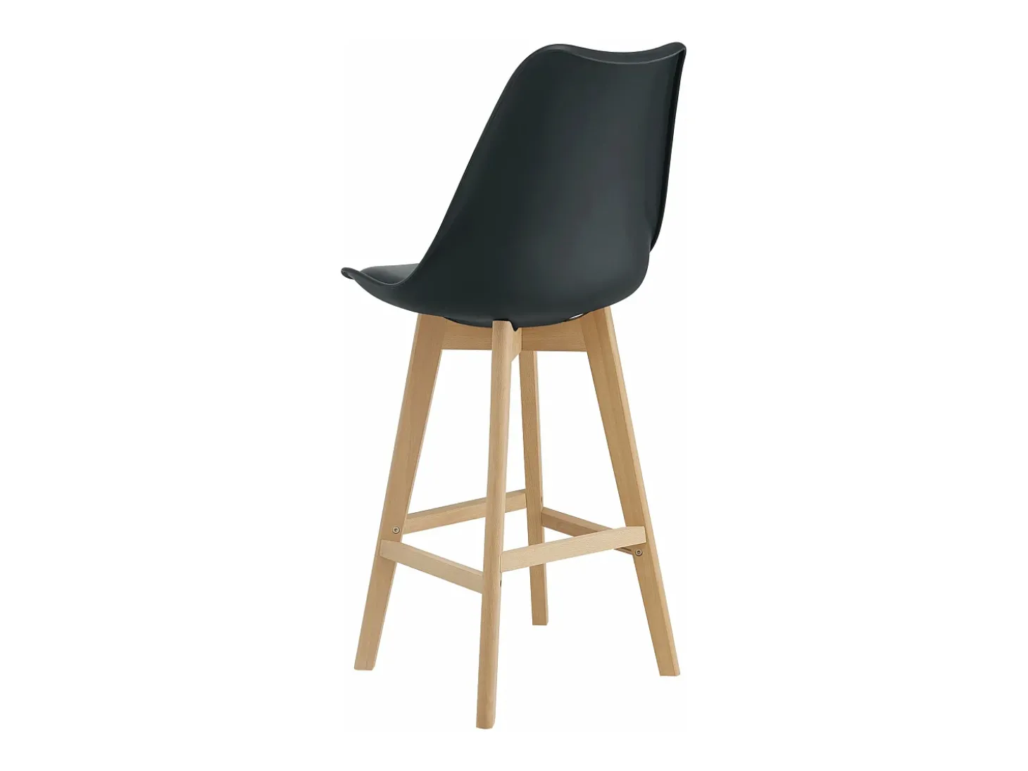 Conjunto de 4 bancos altos de plástico de faia sintética 105 x 48 x 58 cm preto 03_0008720