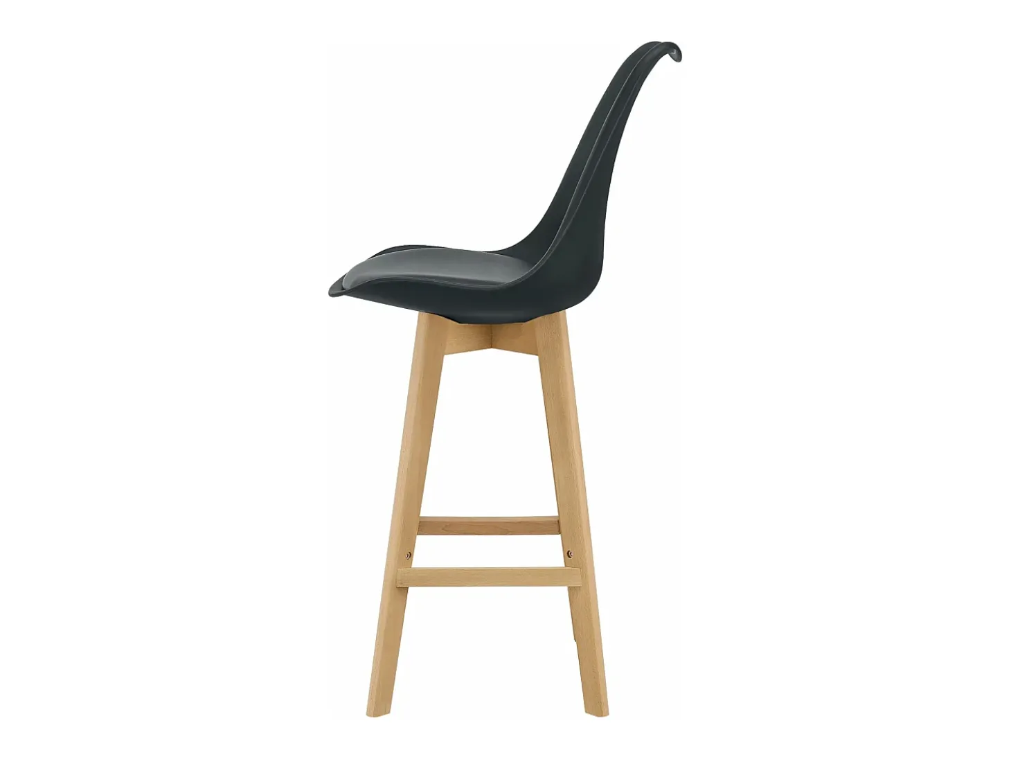 Conjunto de 4 bancos altos de plástico de faia sintética 105 x 48 x 58 cm preto 03_0008720