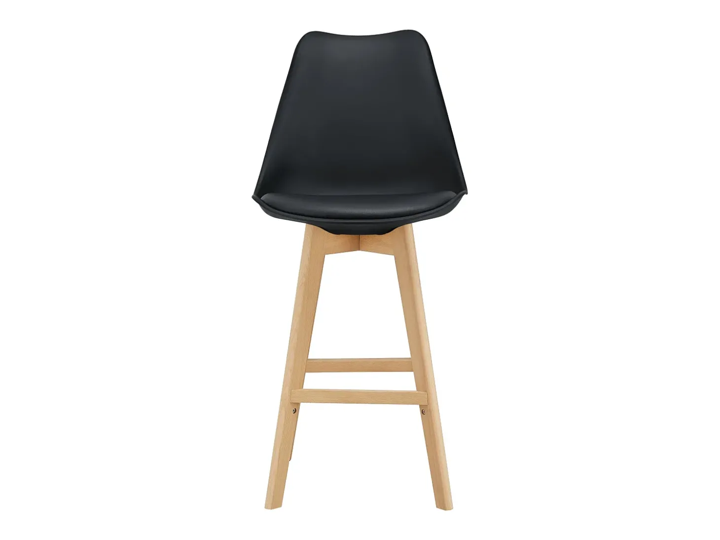 Conjunto de 4 bancos altos de plástico de faia sintética 105 x 48 x 58 cm preto 03_0008720