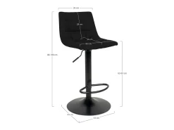 Conjunto de 2 Bancos Altos Middelfart, Preto, 43x43x108 cm, Kendra Home