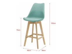 Conjunto de 4 bancos altos de plástico sintético em faia 105x48x58 cm verde 03_0008719