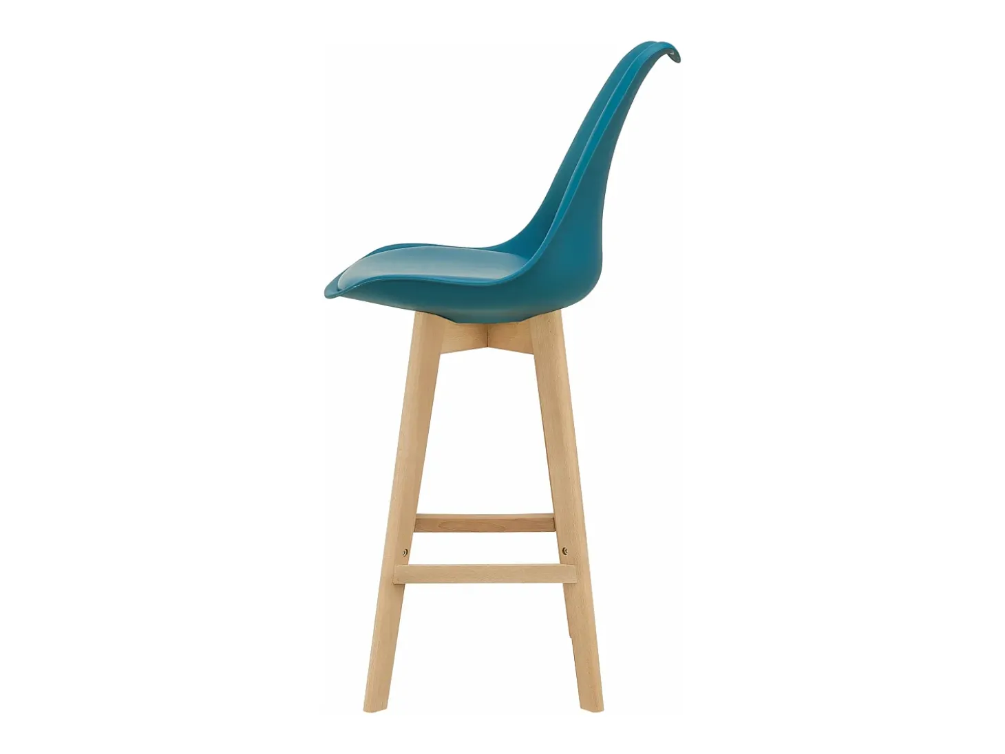 Conjunto de 6 bancos altos de plástico sintético em faia 105x48x58 cm turquesa 03_0008730