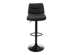 Conjunto de 2 bancos altos pele sintética e metal preto - KADERINA