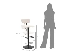 Conjunto de 2 Bancos Altos VKH446, Branco, 41x47,5x85 cm, Kendra Home