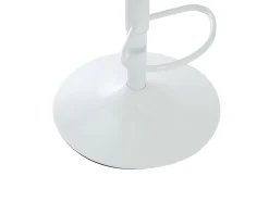 Conjunto de 2 bancos altos em tecido e metal branco, altura regulável cor creme - LAJUNIA