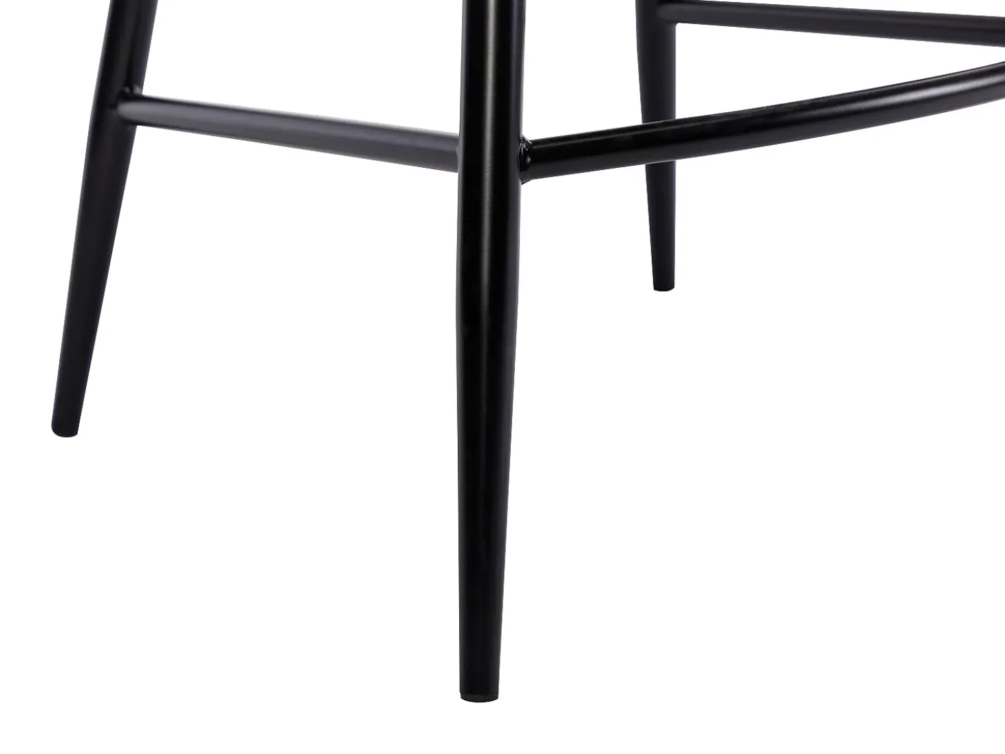 Conjunto de 2 bancos altos, veludo canelado e metal preto - Creme - MASURIE