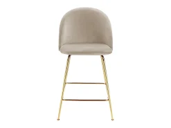 Conjunto de 2 bancos altos - Veludo e metal dourado - Bege - MELBOURNE