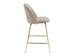 Conjunto de 2 bancos altos - Veludo e metal dourado - Bege - MELBOURNE