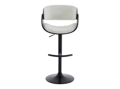 Conjunto de 2 bancos altos em tecido bouclé, altura ajustável, branco e preto - JELSA