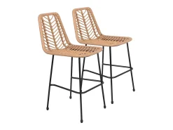 Conjunto de 2 bancos de bar em rotim sintético OKA