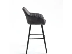 Conjunto de 2 bancos de bar - tecido e metal - antracite - BOND