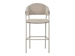 Conjunto de 2 bancos de bar - tecido e metal - bege - KARTAR