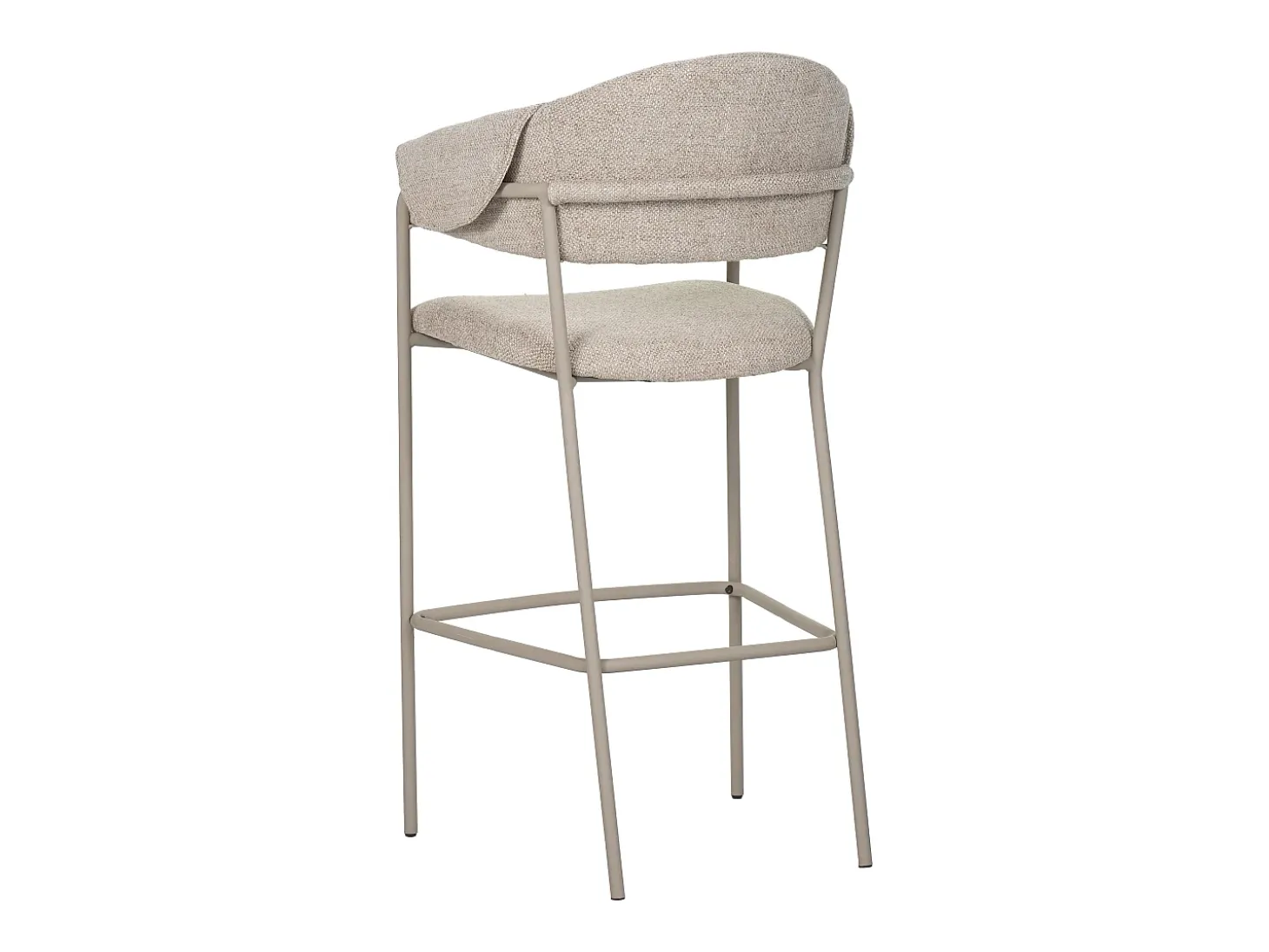 Conjunto de 2 bancos de bar - tecido e metal - bege - KARTAR