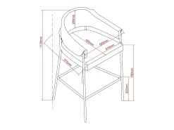 Conjunto de 2 bancos de bar - tecido e metal - bege - KARTAR