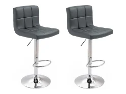 Conjunto de 2 bancos de barra cinzenta MIKE