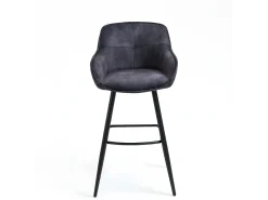 Conjunto de 2 bancos de bar - tecido e metal - antracite - SHERRY