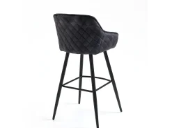 Conjunto de 2 bancos de bar - tecido e metal - antracite - SHERRY