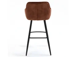 Conjunto de 2 bancos de bar - tecido e metal - castanho - BOND