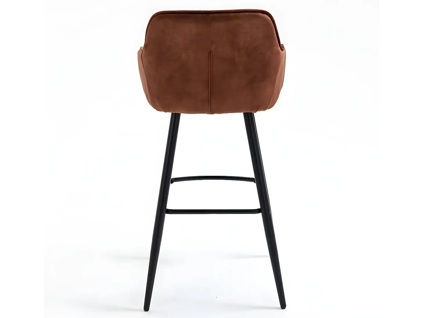 Conjunto de 2 bancos de bar - tecido e metal - castanho - BOND