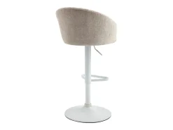 Conjunto de 2 bancos de bar em tecido e metal branco - Altura ajustável - Creme - DORALIZ