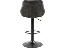 Conjunto de 2 bancos de bar, altura ajustável - tecido e metal - antracite - TRACER