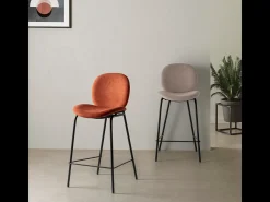 Conjunto de 2 bancos em tecido e estrutura metálica 46x48 h93 cm