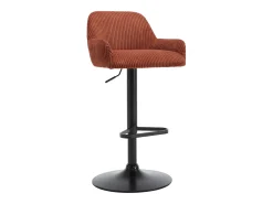 Conjunto de 2 bancos em veludo canelado e metal preto - Altura regulável - Terracotta - LILIYA