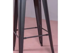 Conjunto de 4 bancos metálicos com encosto alto - Bistro - Preto