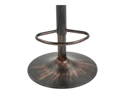 Conjunto de 2 banquetas ajustáveis - Estrutura em metal e encosto em rattan - Almofada de linho verde