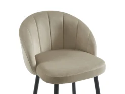 Conjunto de 2 banquetas de bar em veludo e metal - Bege - ELIRAM