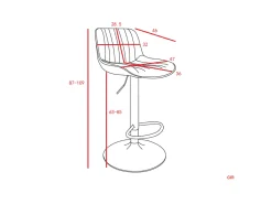 Conjunto de 4 banquetas de bar verdes, reguláveis em altura, em veludo e metal.