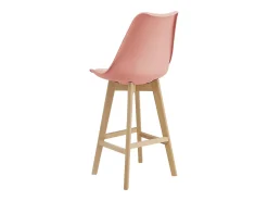 Conjunto de 6 banquetas de bar em plástico sintético acabamento em faia 105x48x58 cm rosa 03_0008729