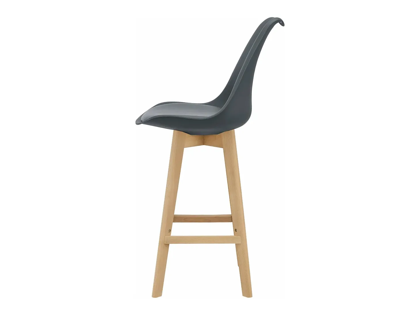 Conjunto de 4 banquetas de bar em plástico sintético acabamento em faia 105 x 48 x 58 cm cinza 03_0008718